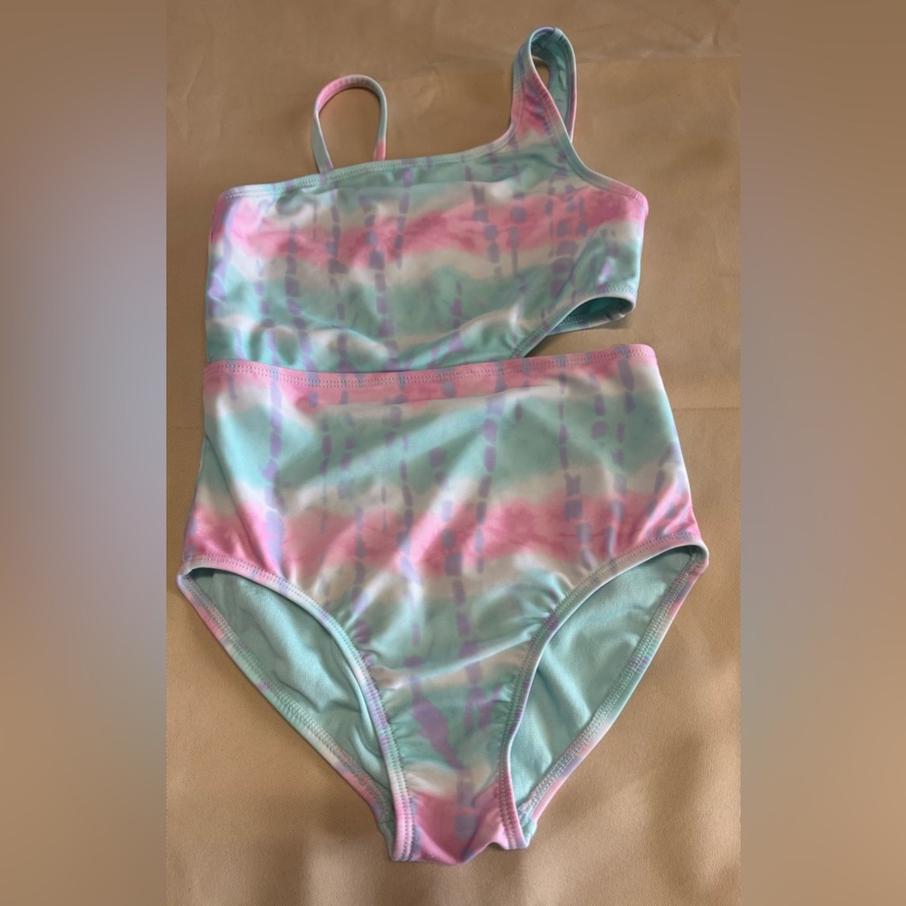 Wonder Nation Pastel Tie Dye Swimsuit One‎ Piece Cut Out
